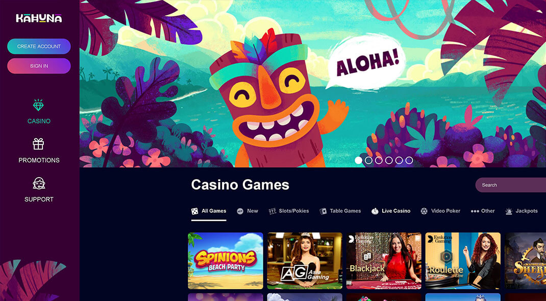 Kahuna Online Casino review