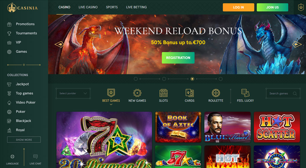 Casinia Online Casino review