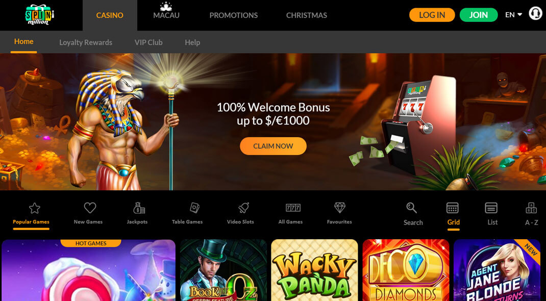 Spin Million Online Casino review